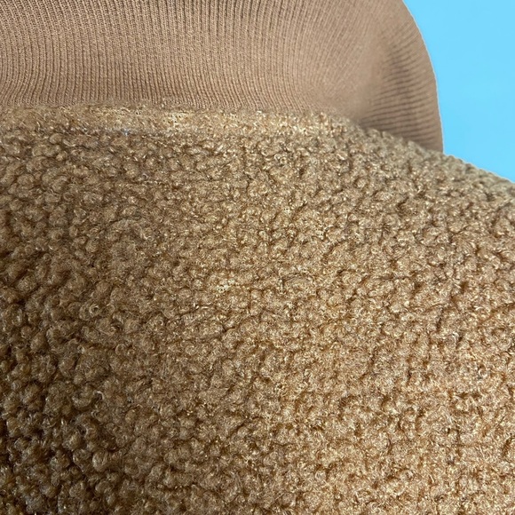 NWOTs Royal & Reese Teddy Bear Fleece Chevron Retro 80s 1/4 Zip Pullover Jacket - Picture 9 of 13